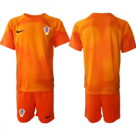 Kroatia Orange Herren Keeper Barn VM I Fotball 2022 Kortermet